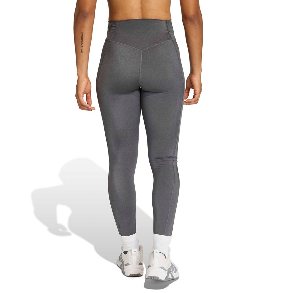 Γυναικείο Κολάν Προπόνησης Ανθρακί - adidas Performance Optime Essentials Workout Shine 7/8