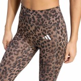 Women's Training Leggings Grey - adidas Performance Optime Essentials 3-Stripes Leopard 7/8 Image 1