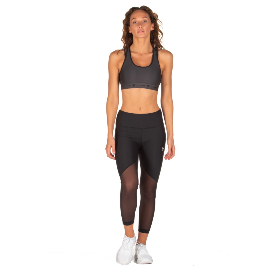 UNDER ARMOUR PROJECT ROCK HEATGEAR® MESH ANKLE CROP WOMEN'S 7/8 LEGGINGS 1351101-001 Black