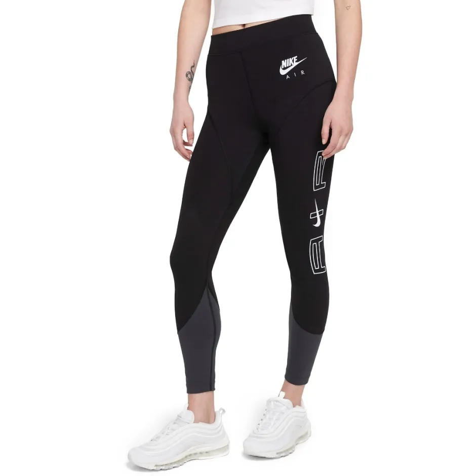 Nike DD5423 W NSW AIR HR LGGNG Leggings women's black/dk smoke grey/white S  : : Fashion