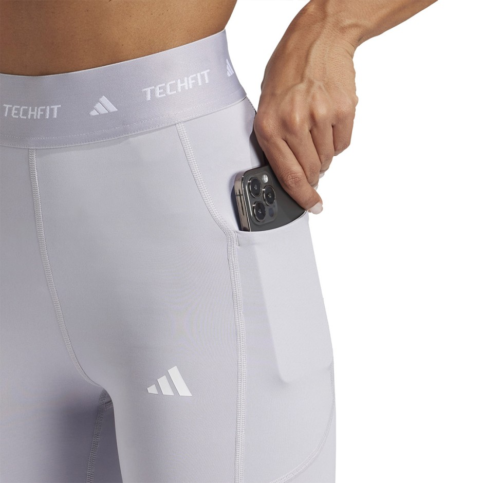 Γυναικείο Κολάν Προπόνησης Γκρι - adidas Performance Techfit Stash Pocket
