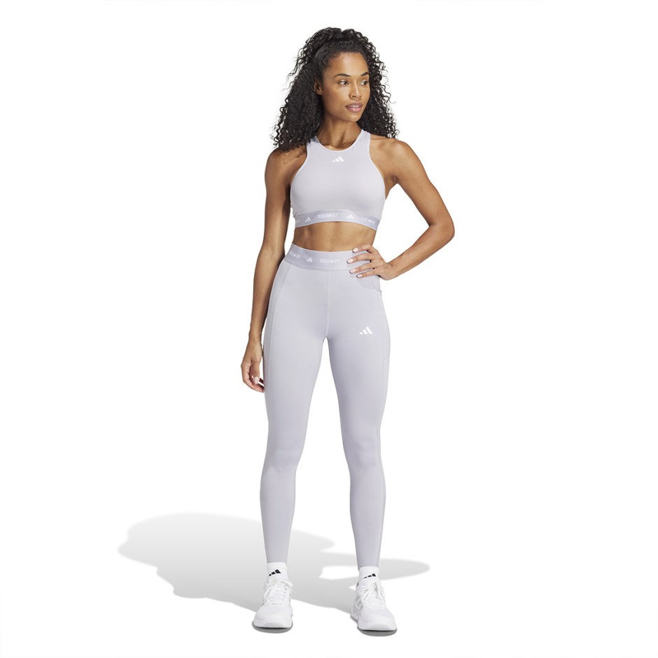 Γυναικείο Κολάν Προπόνησης Γκρι - adidas Performance Techfit Stash Pocket
