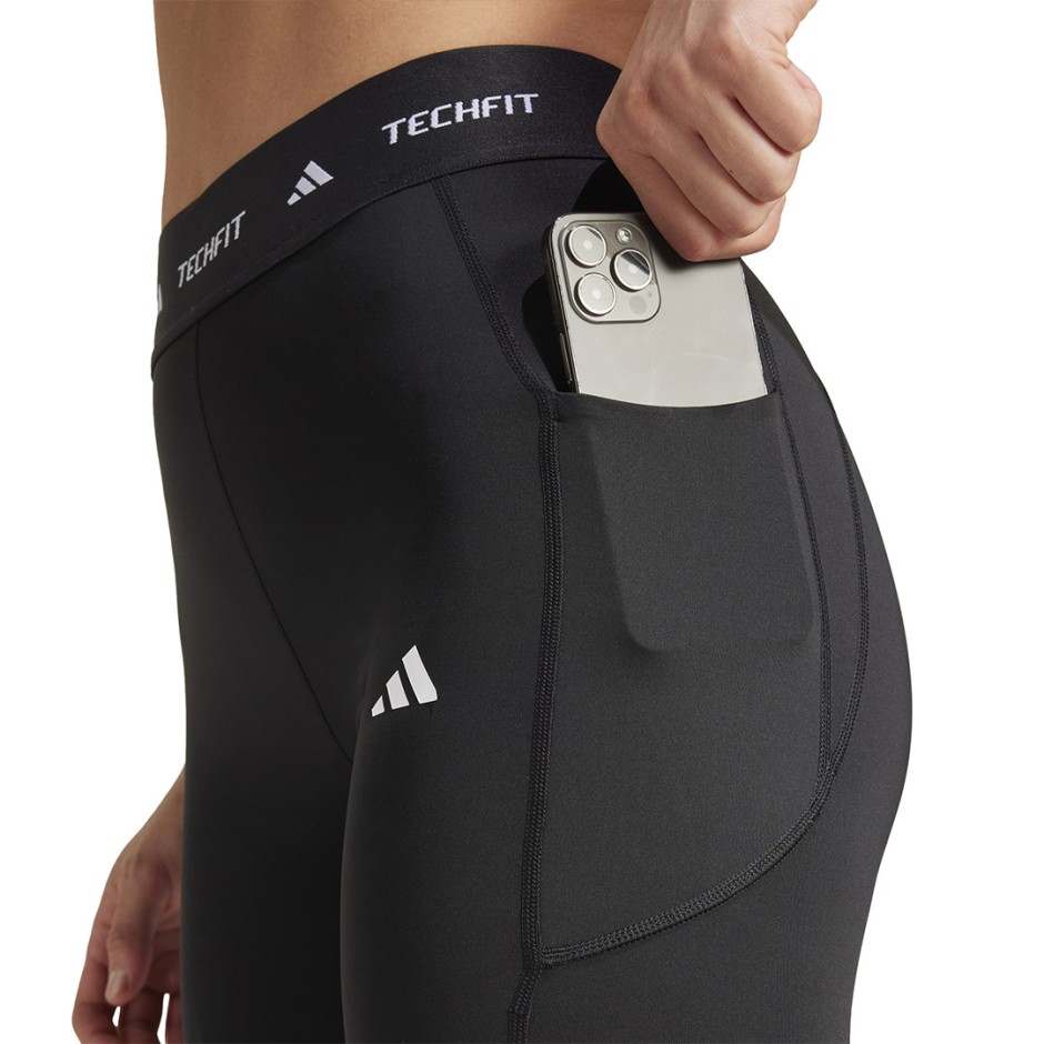 Γυναικείο Κολάν Προπόνησης Μαύρο - adidas Performance Techfit Stash Pocket