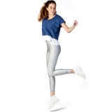 GSA SUMMER GLOW LEGGINGS PLAIN COLORS 17-2001-25 SILVER GRAY Ασημί Εικόνα 2