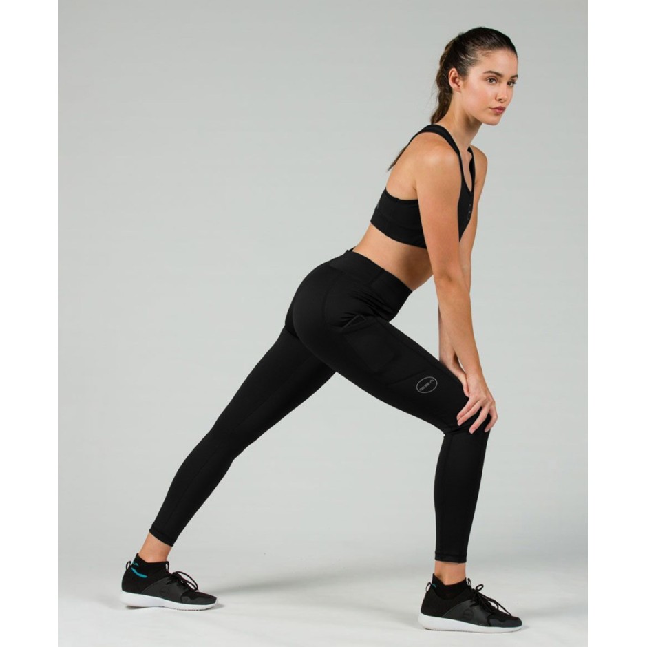 GSA GEAR PLUS COMPRESION LEGGINGS WITH POCKET R3 1721107005-JET BLACK Μαύρο