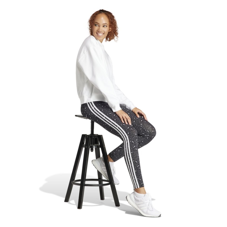 Γυναικείο Κολάν Ανθρακί - adidas Sportswear Essentials 3-Stripes Animal Print