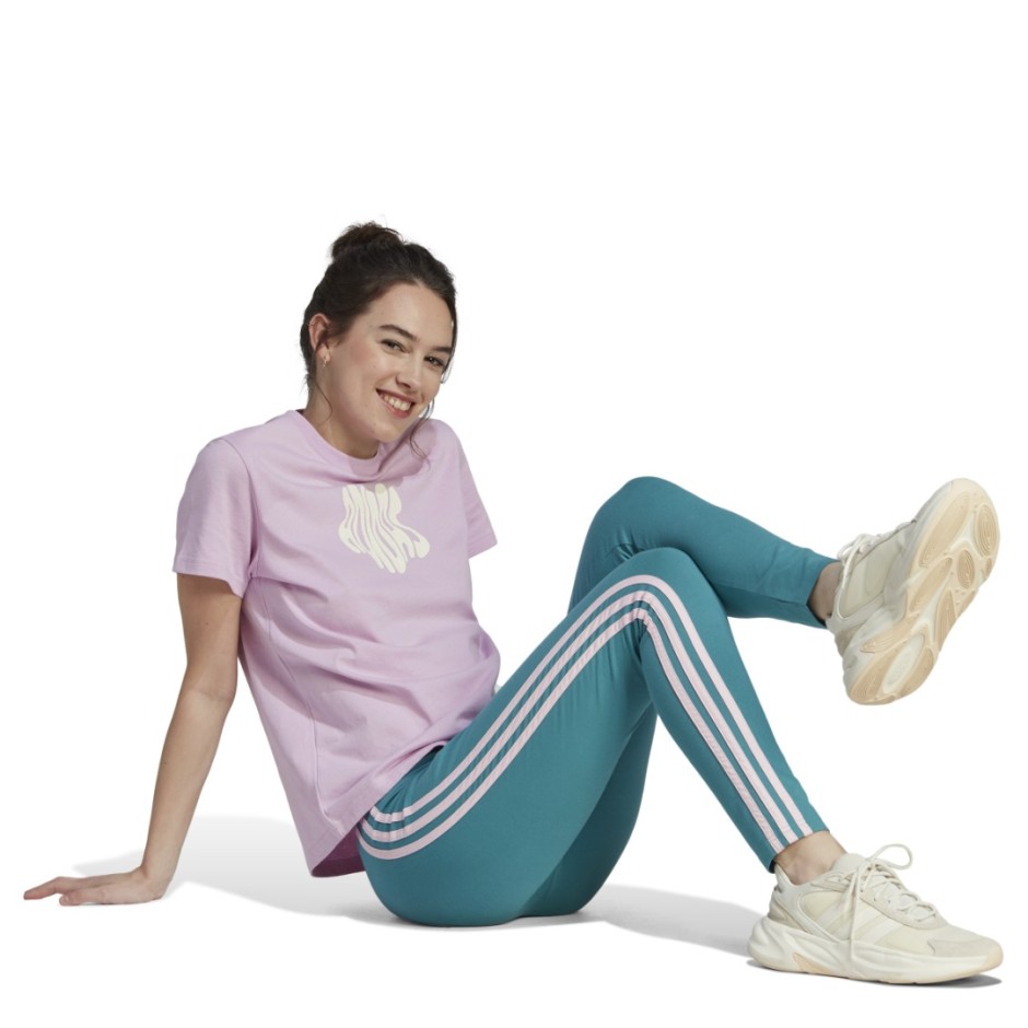 adidas Sportswear ESSENTIALS 3-STRIPES HIGH-WAISTED SINGLE JERSEY LEGGINGS Ροζ 