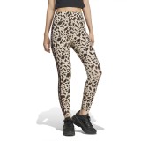Γυναικείο Κολάν Καφέ - adidas Sportswear Essentials 3-Stripes Animal Print Εικόνα 3