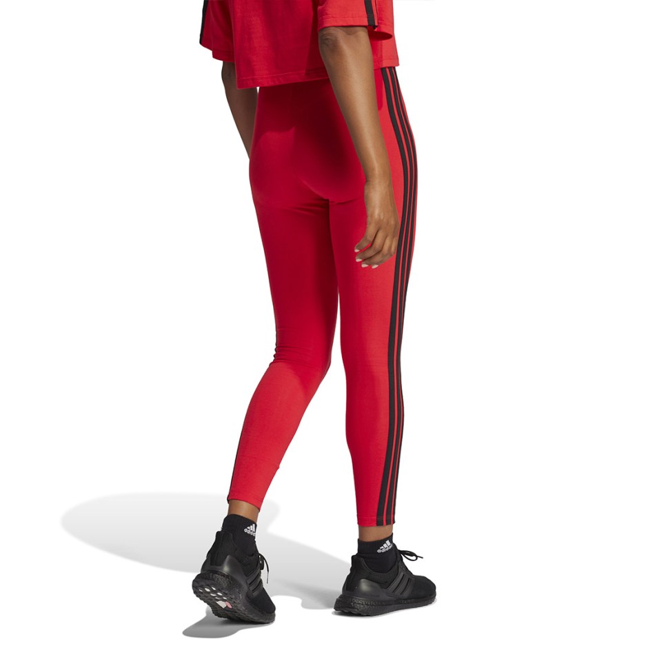Γυναικείο Κολάν Κόκκινο - adidas Sportswear Essentials 3-Stripes Cotton