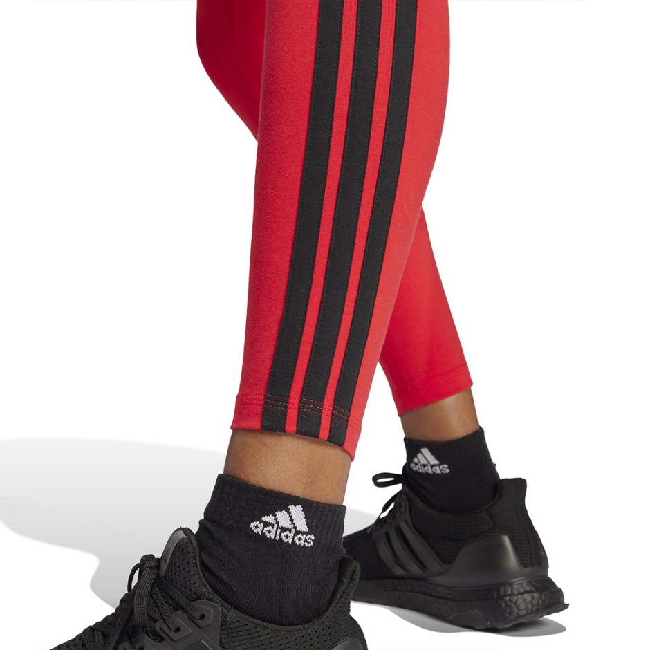 Γυναικείο Κολάν Κόκκινο - adidas Sportswear Essentials 3-Stripes Cotton