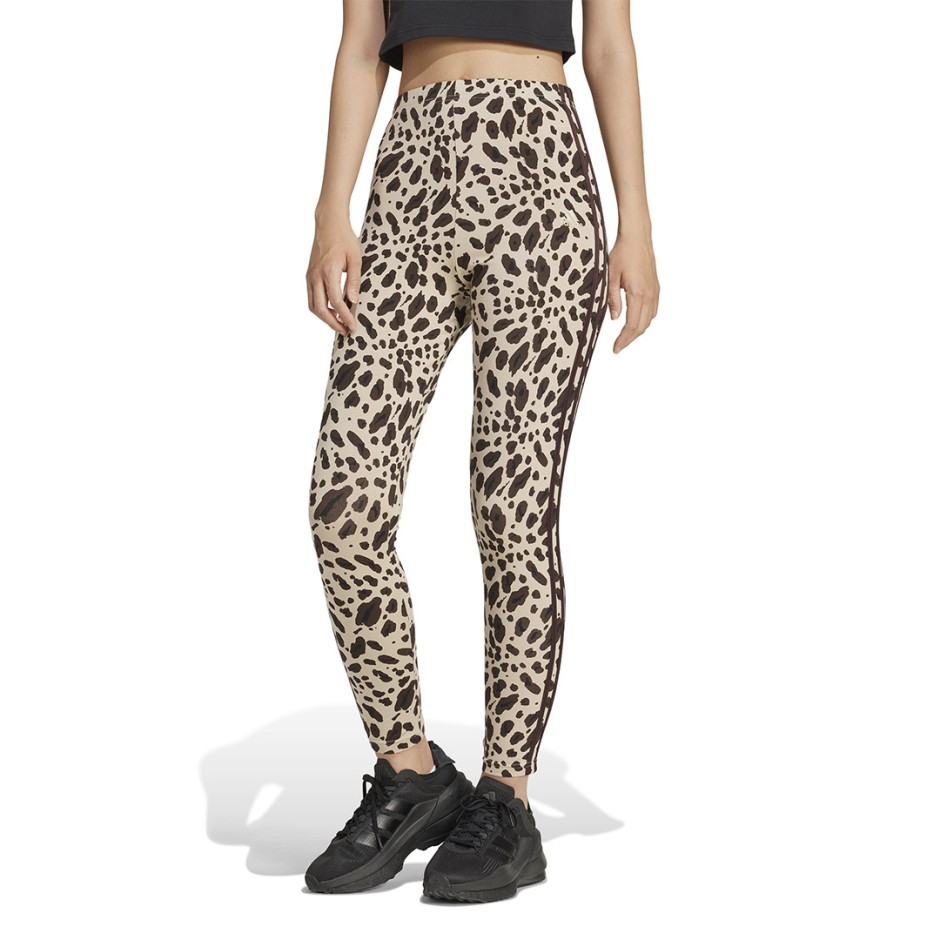 Γυναικείο Κολάν Καφέ - adidas Sportswear Essentials 3-Stripes Animal Print