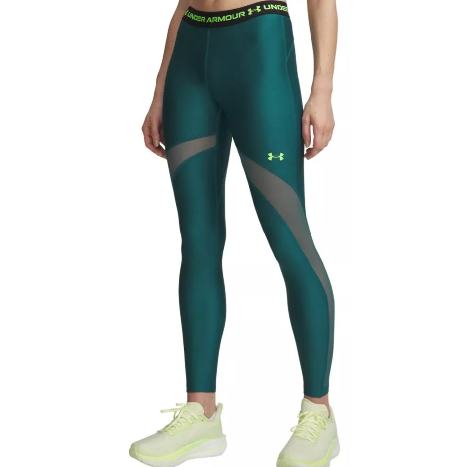 Women's Training Leggings Petrol - Under Armour HeatGear Mesh