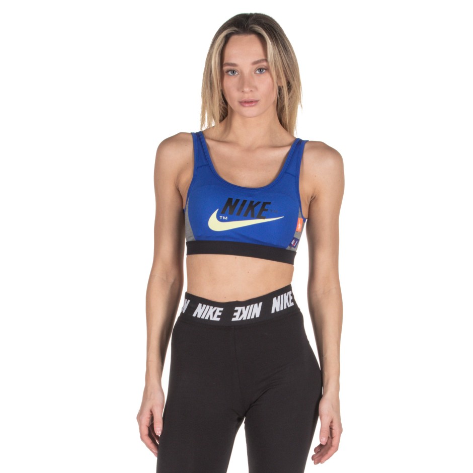 NIKE SWOOSH ICON CLASH WOMEN'S MEDIUM-SUPPORT 1-PIECE PAD SPORTS BRA CJ0706-480 Royal Blue