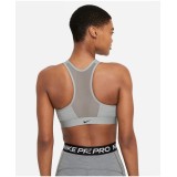 NIKE W NK DF SWSH ZIP FRONT BRA DD1205-073 Grey Image 0