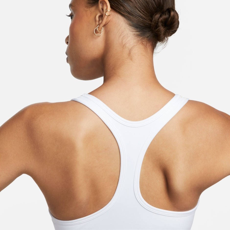 Nike Swoosh Light Support Λευκό - Γυναικείο Αθλητικό Μπουστάκι