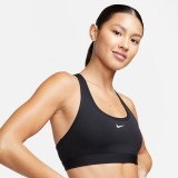 Nike Swoosh Μαύρο - Γυναικείο Αθλητικό Μπουστάκι Εικόνα 1