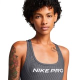 Nike Pro Swoosh Ανθρακί - Γυναικείο Αθλητικό Μπουστάκι