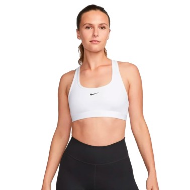 Nike Swoosh Light Support Λευκό - Γυναικείο Αθλητικό Μπουστάκι