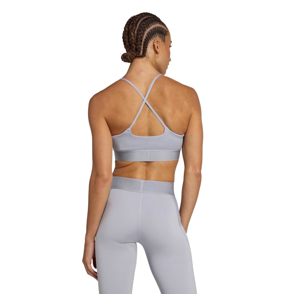 Γυναικείο Μπουστάκι Προπόνησης Γκρι - adidas Performance Hyperglam Shine Bralette