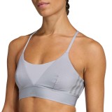 Γυναικείο Μπουστάκι Προπόνησης Γκρι - adidas Performance Hyperglam Shine Bralette Εικόνα 2