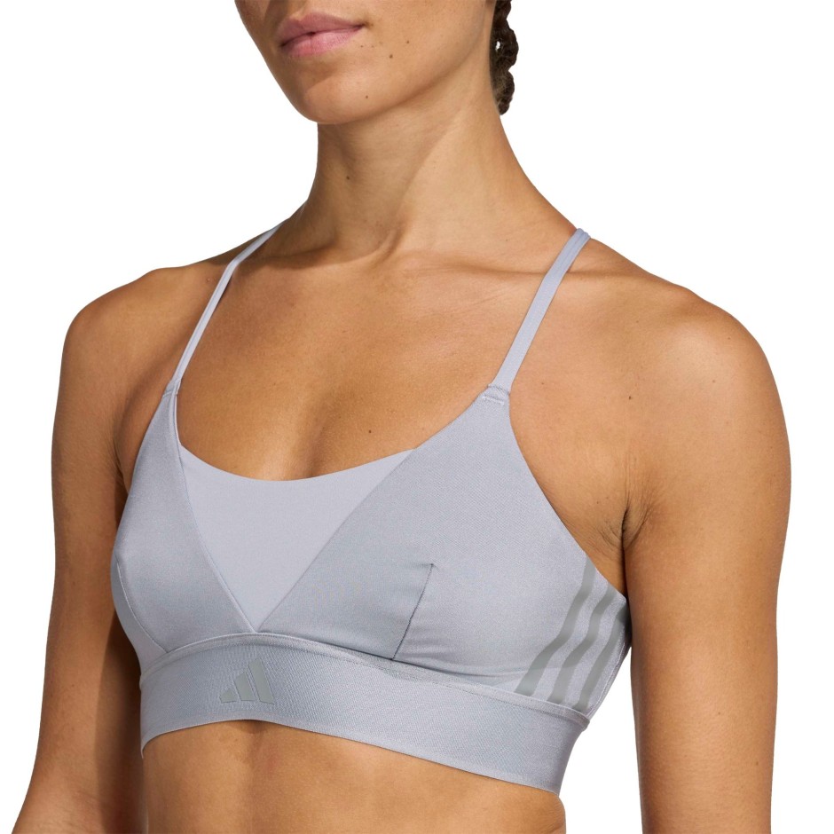 Γυναικείο Μπουστάκι Προπόνησης Γκρι - adidas Performance Hyperglam Shine Bralette