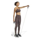 Γυναικείο Μπουστάκι Προπόνησης Καφέ - adidas Performance Optime Essentials Workout Leopard Εικόνα 3