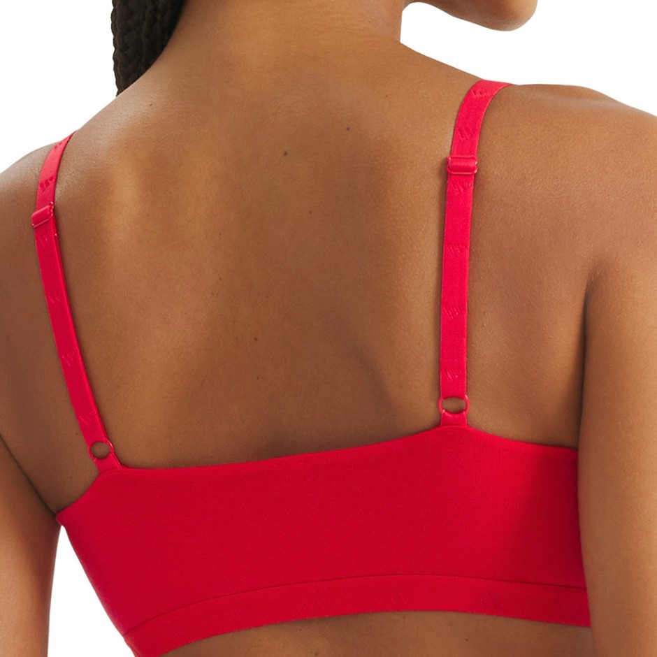 Γυναικείο Μπουστάκι Κόκκινο - adidas Performance Active Essentials Cotton Scoop Bralette
