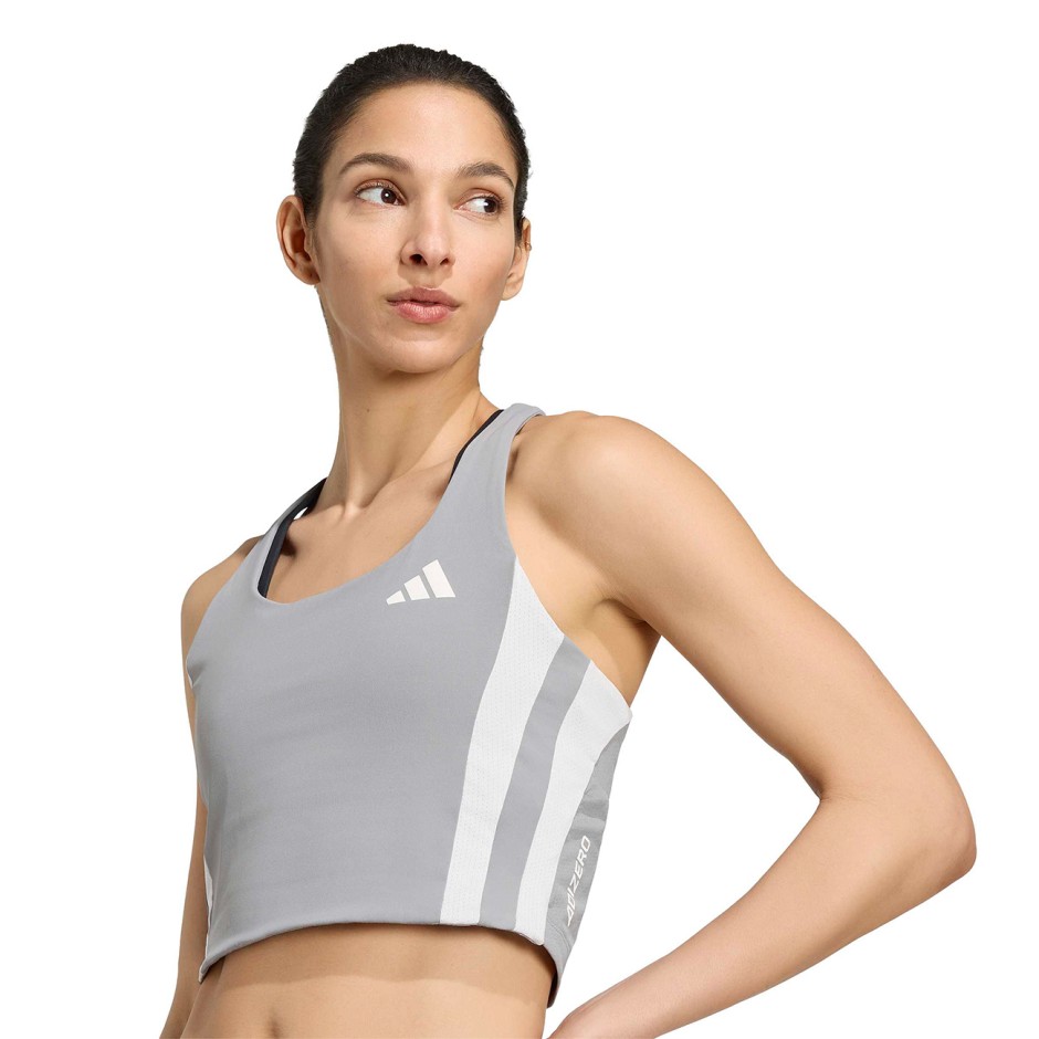 Women's Running Crop Top Grey - adidas Performance Adizero Archive