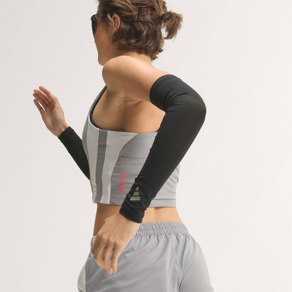 Women's Running Crop Top Grey - adidas Performance Adizero Archive