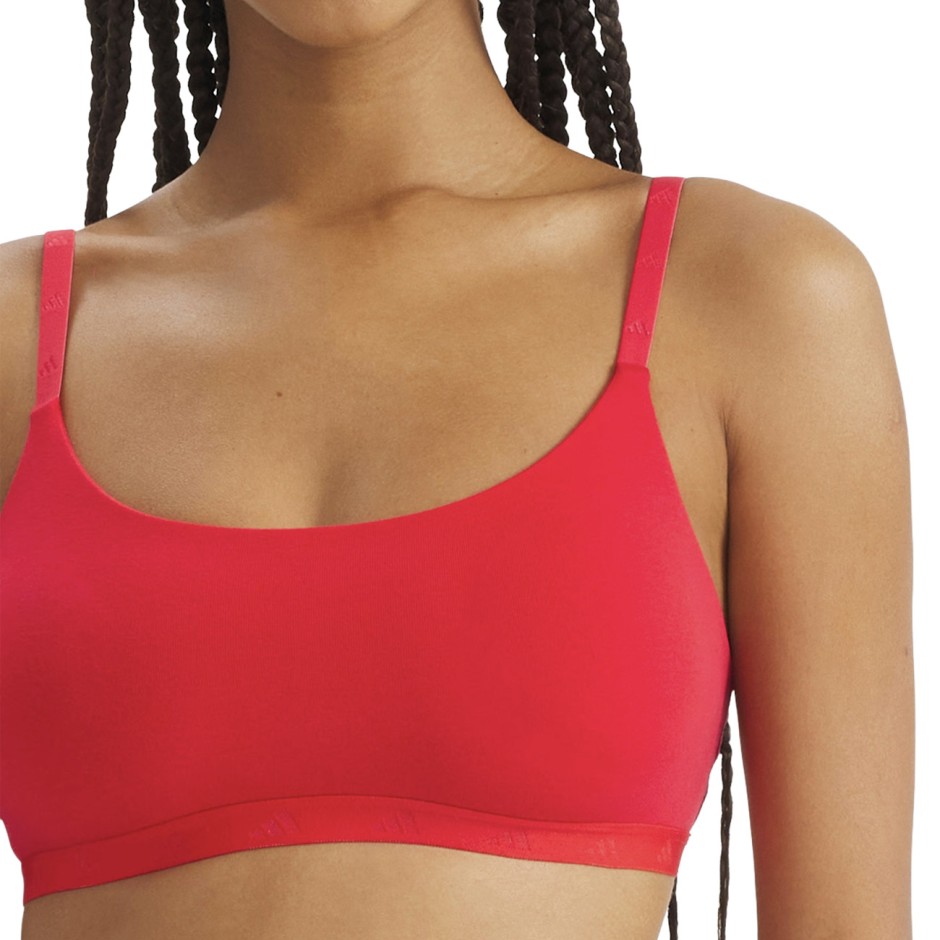 Women's Bralette Coral - adidas Performance Active Essentials Cotton Scoop Bralette