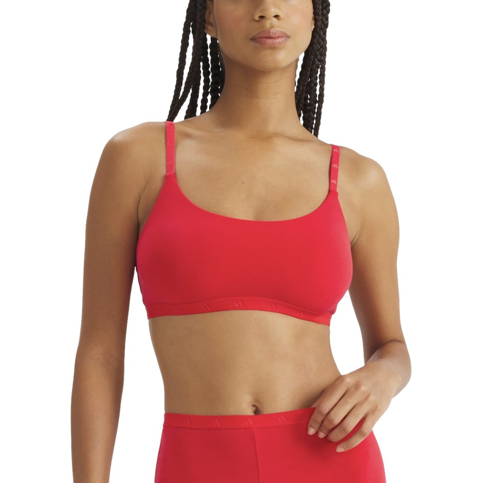 Women's Bralette Coral - adidas Performance Active Essentials Cotton Scoop Bralette