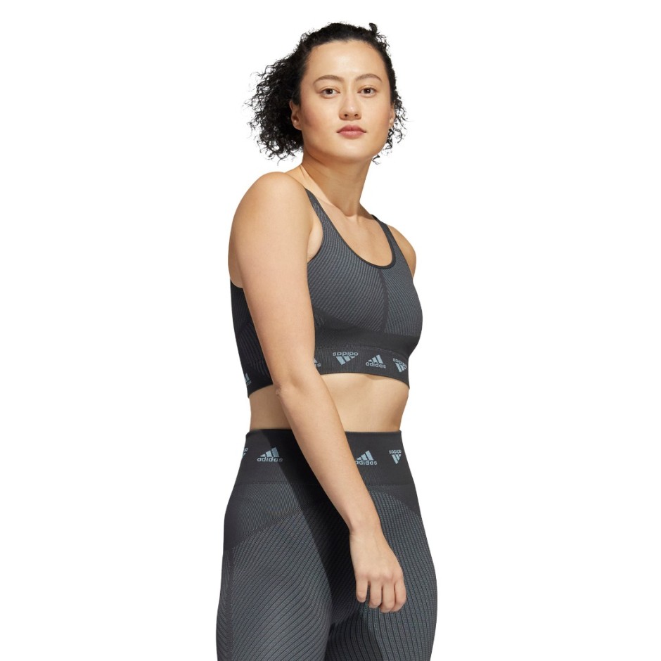 adidas Performance AEROKNIT LIGHT-SUPPORT BRA HE2614 Coal