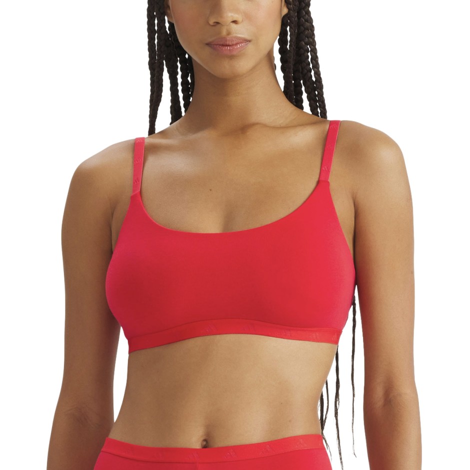 Women's Bralette Coral - adidas Performance Active Essentials Cotton Scoop Bralette