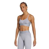 Γυναικείο Μπουστάκι Προπόνησης Γκρι - adidas Performance Hyperglam Shine Bralette Εικόνα 