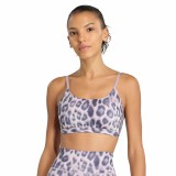 Women's Training Bra Purple - adidas Performance Optime Essentials Workout Leopard Image 