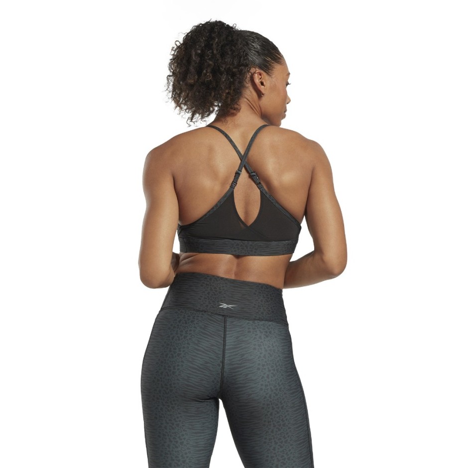 Reebok Sport LUX STRAPPY BRA AOP HS7775 Black