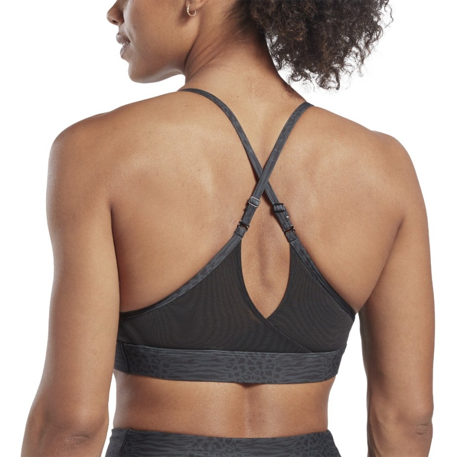 Reebok Sport LUX STRAPPY BRA AOP HS7775 Black