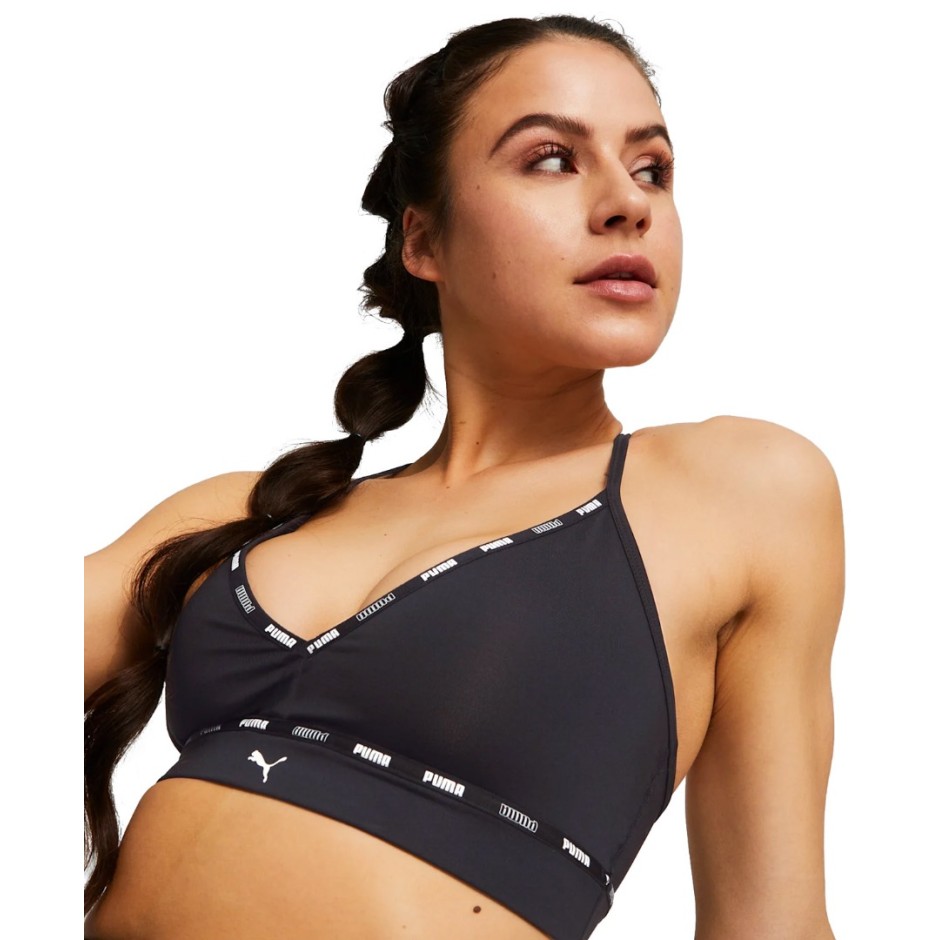 Γυναικείο Μπουστάκι PUMA LOW IMPACT PUMA STRONG STRAPPY BRA Μαύρο 522225-01 
