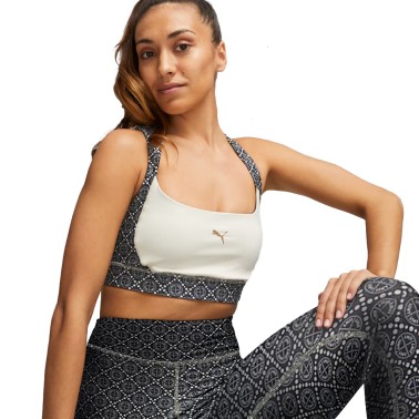 Puma Logo Love Mid Support Πολύχρωμο - Γυναικείο Μπουστάκι Προπόνησης