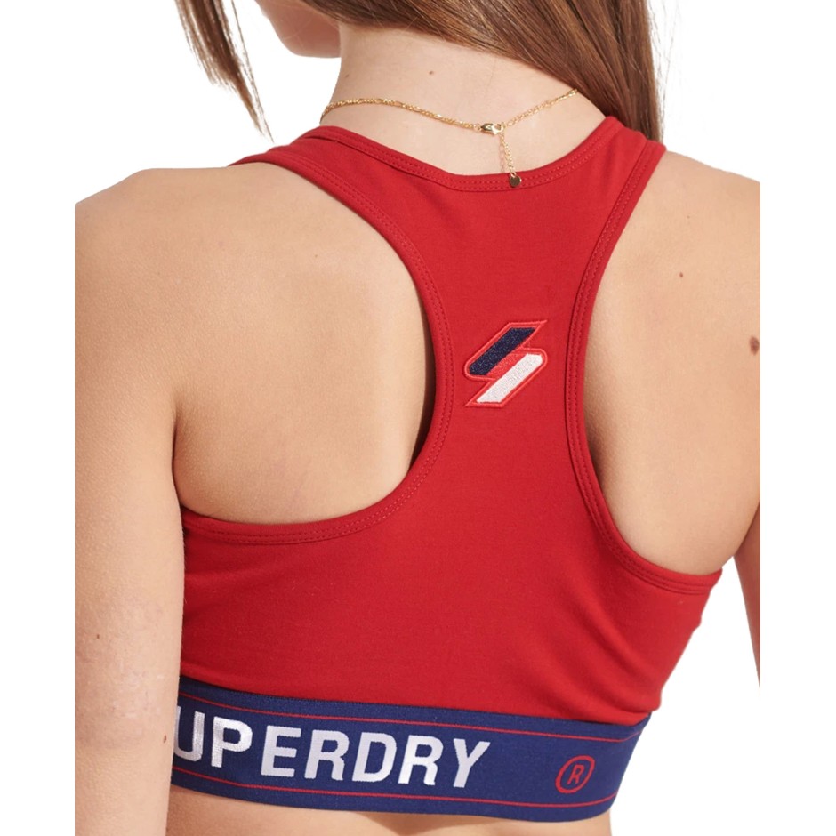 SUPERDRY SPORTSTYLE ESSENTIAL CROP BRA W3110267A-OPI Red