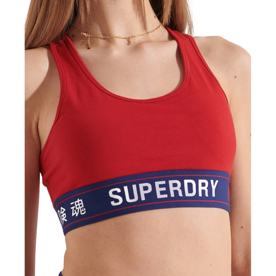 SUPERDRY SPORTSTYLE ESSENTIAL CROP BRA W3110267A-OPI Red