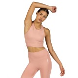 GSA R3 SEAMLESS RIBBED SPORTS BRALETTE TOP 1721106002-BABY PINK Pink Image 