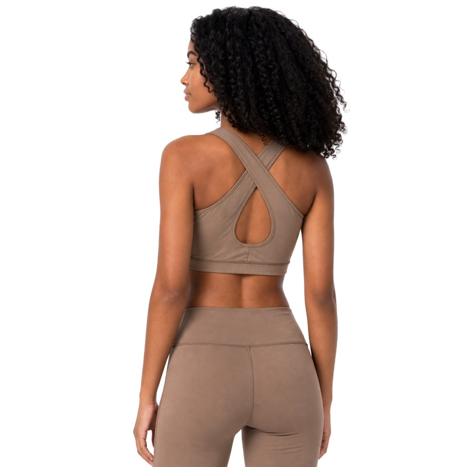 Women's Yoga Bra Beige - VENIMO 