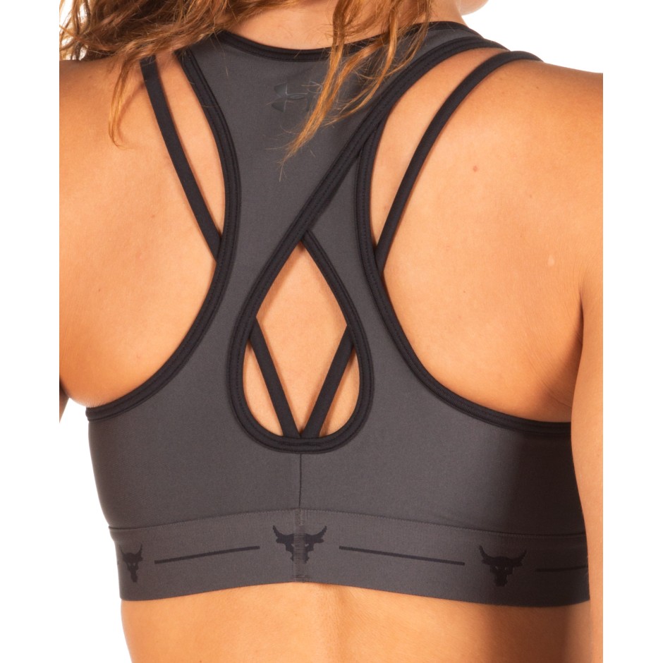 UNDER ARMOUR THE ROCK ARMOUR MID CROSSBACK BRA 1346825-010 Ανθρακί