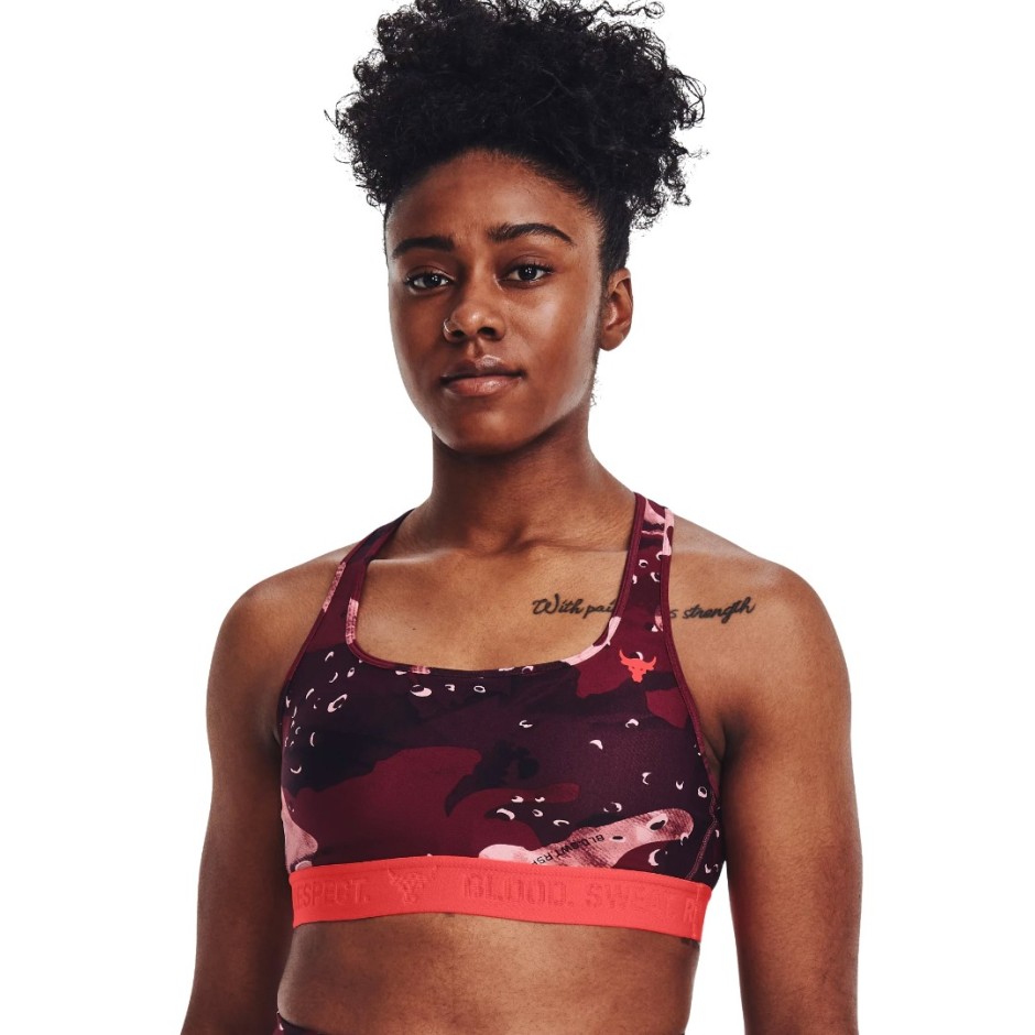 UNDER ARMOUR UA PROJECT ROCK PRINTED BRA 1369947-626 Βordeaux