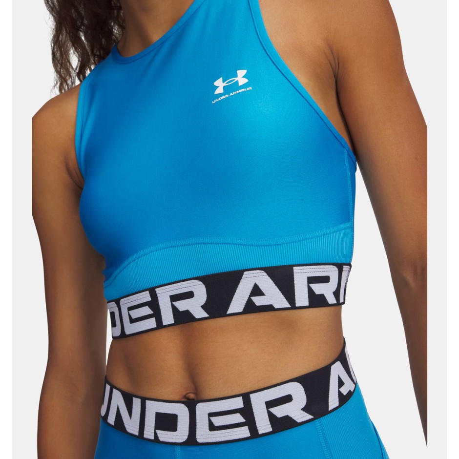 Γυναικείο Μπουστάκι Προπόνησης Μπλε - Under Armour HeatGear Rib