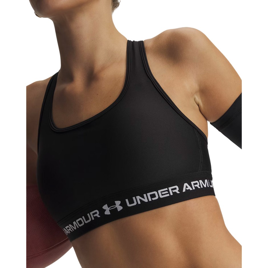 Women's Training Bra Black - Under Armour Mid Crossback 
