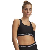 Women's Training Bra Black - Under Armour Mid Crossback  Image 