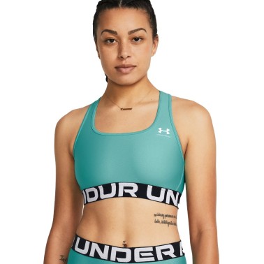 Γυναικείο Μπουστάκι Προπόνησης Τιρκουάζ - Under Armour HeatGear Armour Mid Branded