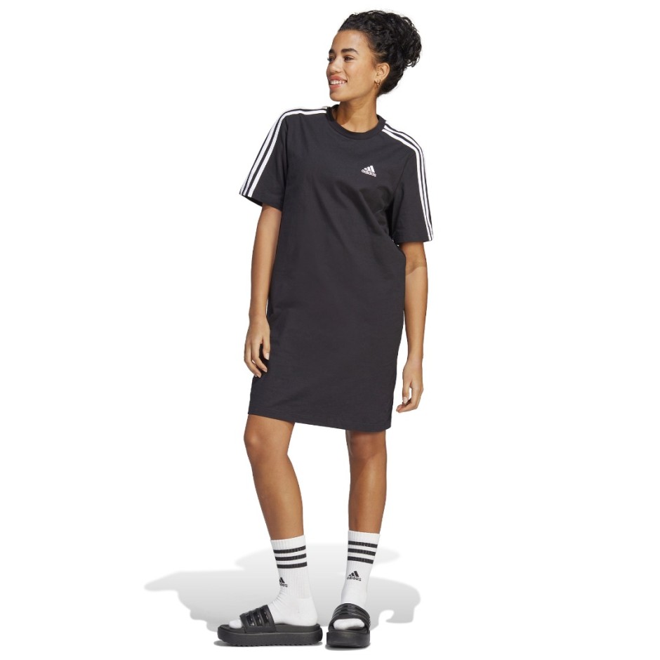Γυναικείο Φόρεμα Μαύρη - adidas Sportswear Essentials 3-Stripes